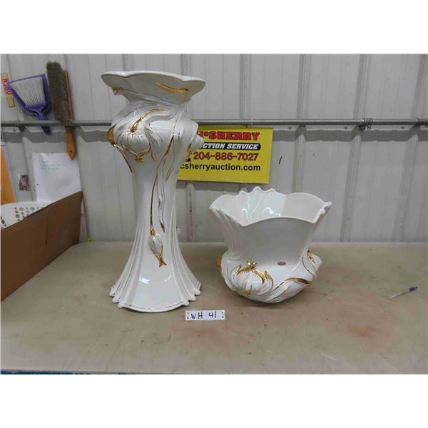3' Ceramic Italian Pot and Stand