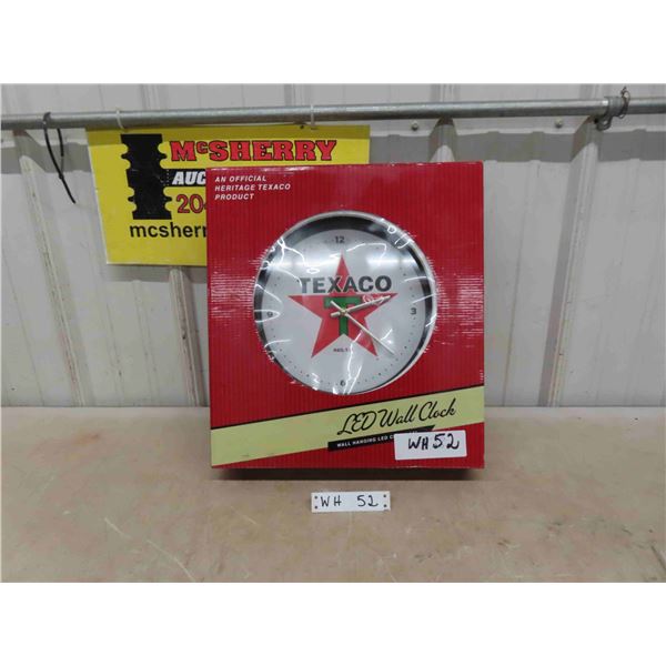New Texaco LED Light Wall Clock