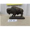 Image 2 : 12'' Buffalo Statue and Hand Painted Dish 