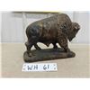 Image 3 : 12'' Buffalo Statue and Hand Painted Dish 