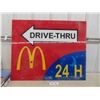 Image 1 : McDonalds Plastic Sign 'Drive Thru' 37'' x 30'' 