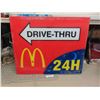 Image 1 : McDonalds Drive Thru Plastic Sign 37'' x 30'' 