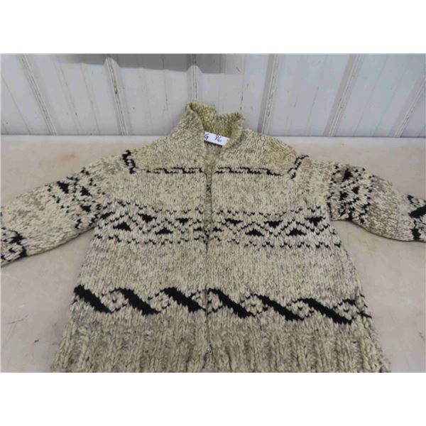 Cowichan Wool Sweater with Zipper Size Unknown