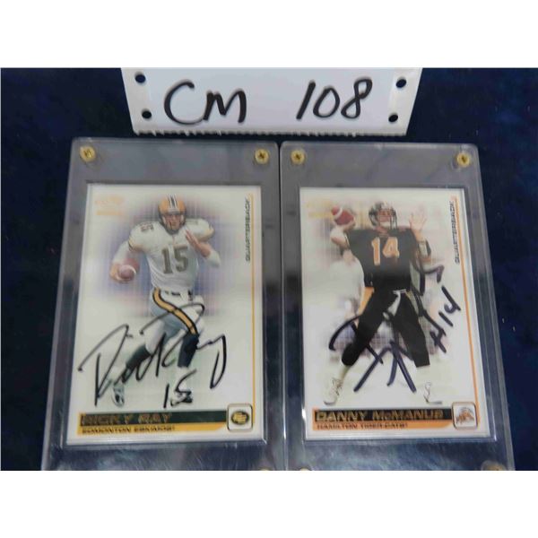 2 CFL Autographed Cards in Screw Downs