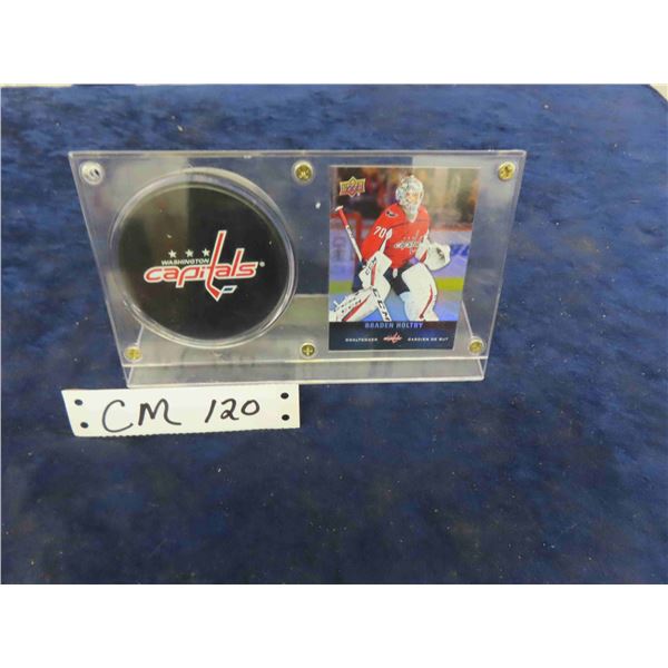 Washington Capitals Braden Holtby Card and Puck in Holder