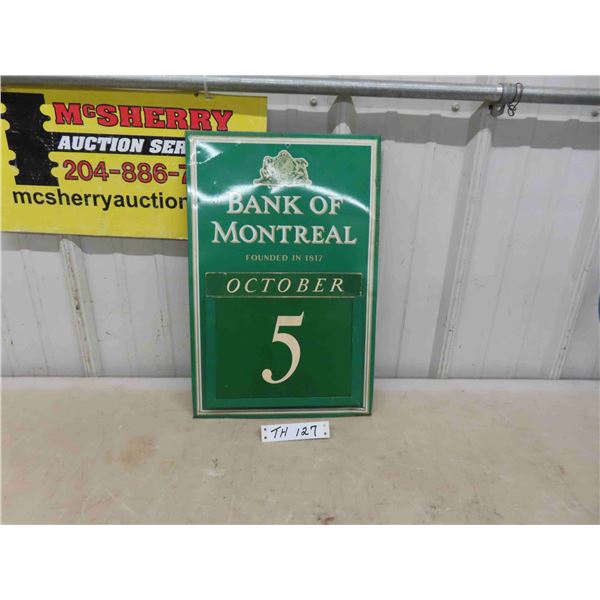 Bank of Montreal Metal Calender 12'' x 18 1/2'' 