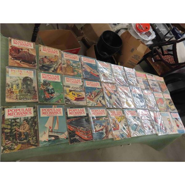 Large Lot of 1940s Popular Mechanics Magazines Including Many 