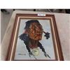 Image 1 : Vintage First Nations Oil Painting on Board Professionaly Framed