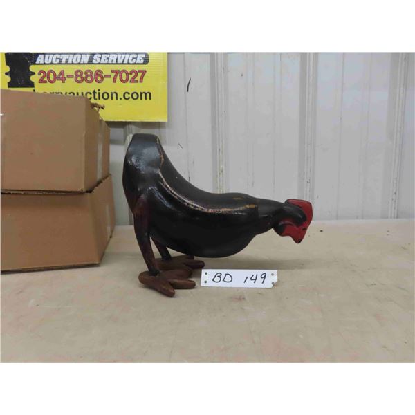 Antique Carved Wood Folk Art Chicken - Foot Has Been Repaired 