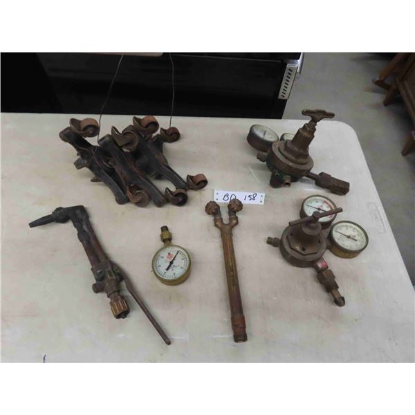 Lot of Vintage Brass Gauges and Torches , Plus