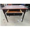 Image 3 : Antique Primitive Wood Table with Drawer Top Measures 36'' x 24''