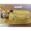 Image 3 : Vintage Leather & Wood First Nations Made Cradle Board with Doll