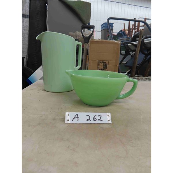 Fire King Pouring Bowl, Pitcher