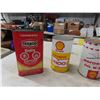 Image 4 : 4 Oil Cans ; Shell X-100 Quart with Product, Shell Aeroshell Quart with Product, 