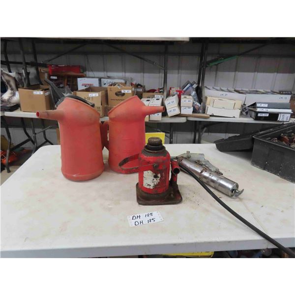 Air Grease Gun, Hydraulic Bottle Jack & 3 Easy Pour - 4L