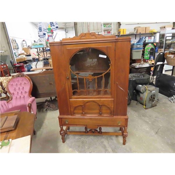 Walnut China Cabinet 13" x 39" x 64"