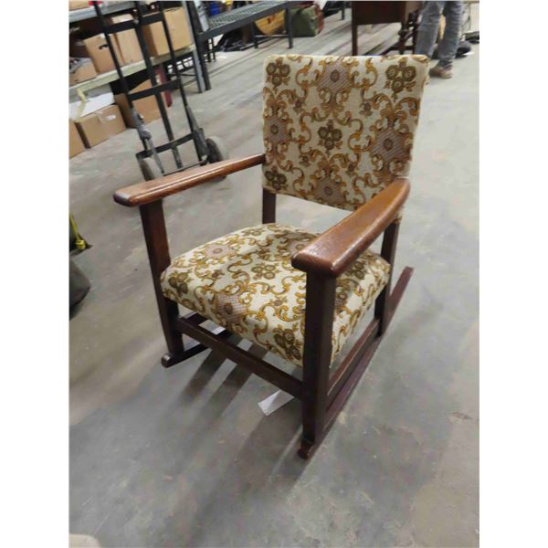Oak Upholstered Rocking Chair