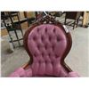 Image 5 : Victorian Pink Chair - Button Back with Carving - some fabric damage