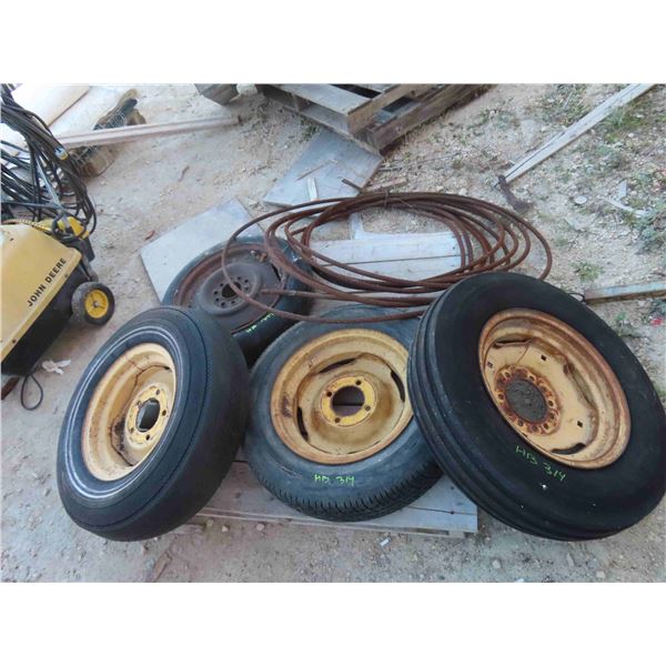 4  Older Implement Tires & Cable
