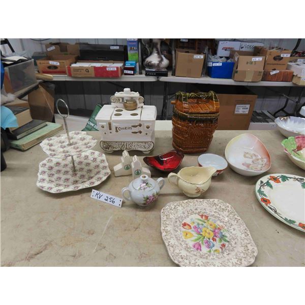 Kitchenware ; McCoy Cookie Jar, Platters, Serving Bowls