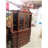Image 1 : Mahogany Drop Front Writing Desk, Bookcase Combo 12" x 46" x 84"