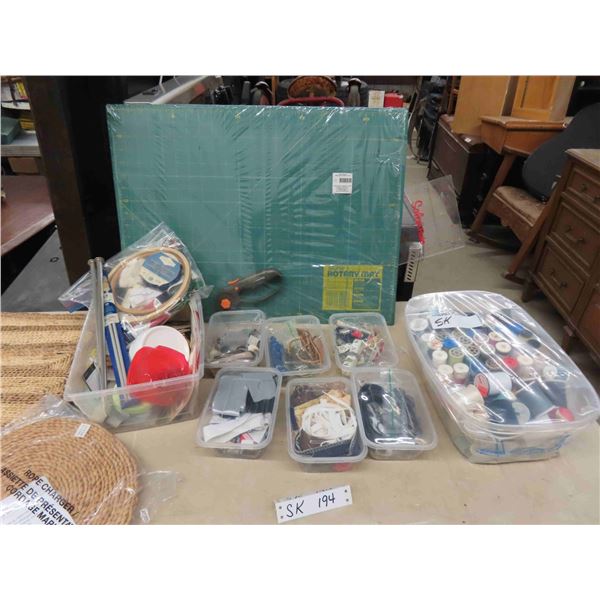 Sewing Notions ; Threads, Buttons, Rotary Mat, plus more