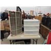 Image 1 : Plastic Shelving Unit 17" x 36" , 3 Drawer Plastic Storage Unit 16" x 23" x 24" 