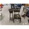 Image 1 : Wicker Style Plant Stand + Chair