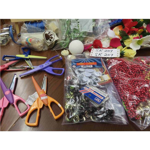 Arts & Crafts ; Silk Flowers, Baskets, Fancy Cut Scissors, plus more
