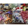 Image 1 : Arts & Crafts ; Silk Flowers, Baskets, Fancy Cut Scissors, plus more