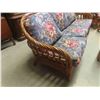 Image 3 : 4pc Wicker Sunroom Furniture ; 78" Settee, Chair + Ottoman, Coffee Table 