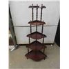 Image 1 : Walnut Corner 'What Not Shelf' 5 Tier - 48" Tall 16" x 16" to 8"x 8" 