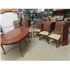 Image 1 : Dining Room Table 29" x 41" x 57" plus (1) 12" Leaf & 5 Cane Back Chairs
