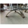 Image 3 : Modern Glass Coffee Table 15" x 37"x 38" & 2 End Tables 23" x 23" x 24"