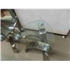 Image 5 : Modern Glass Coffee Table 15" x 37"x 38" & 2 End Tables 23" x 23" x 24"