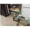 Image 6 : Modern Glass Coffee Table 15" x 37"x 38" & 2 End Tables 23" x 23" x 24"