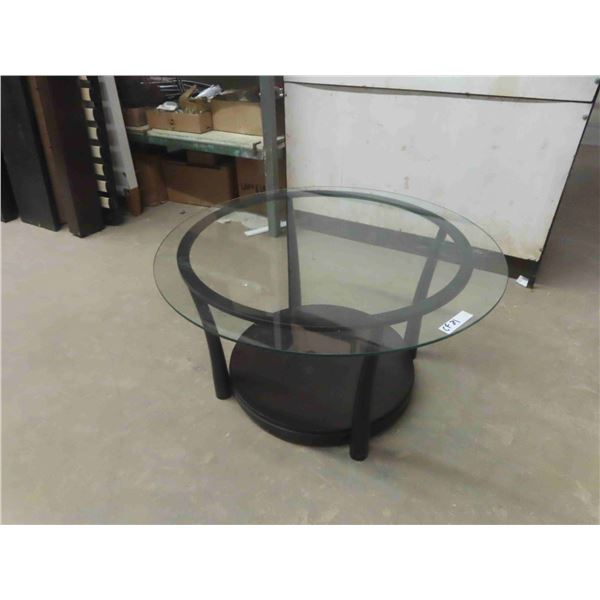 Glass Topped Modern Coffee Table 19.5" x 35" 