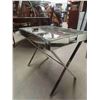 Image 5 : 2 Stands / Night Tables - Modern Chrome + Mirror ; 13" x 20.5" x 29" & 18" x 24" x 28"