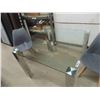 Image 2 : Glass Table with Chrome Style Legs & 3 Chairs - New or Like New