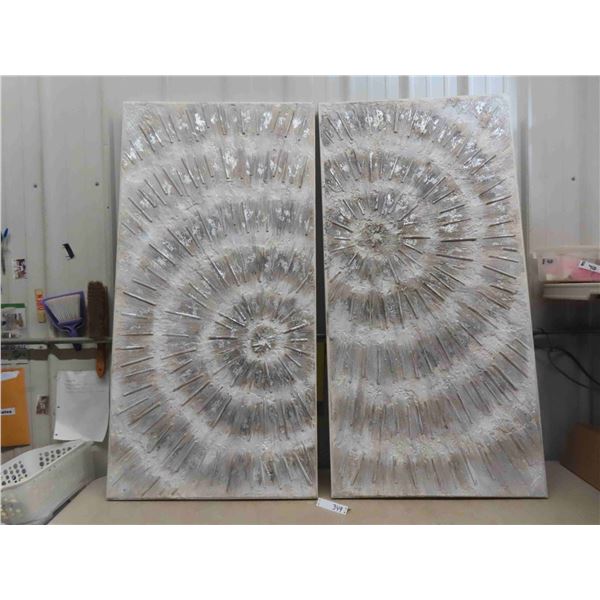 2 Abstract Textured Pictures 27.5" x 55"