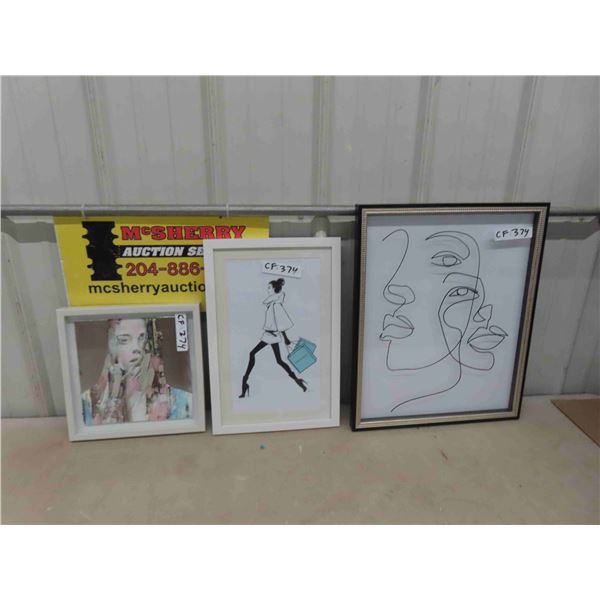 3 Modern Artsy Pictures - Biggest 17" x 21.5"