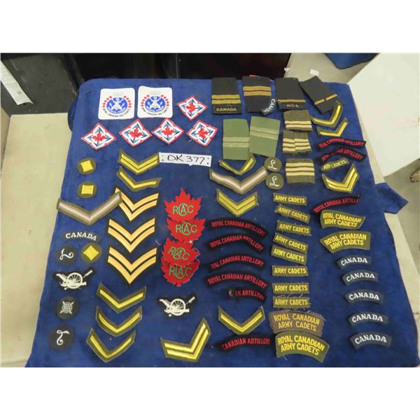 Miscellaneous Canadian Military Cloth Insignia - 76 Pieces Total