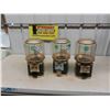 Image 1 : 3 Coin Operated Gumball Machines - NO Keys