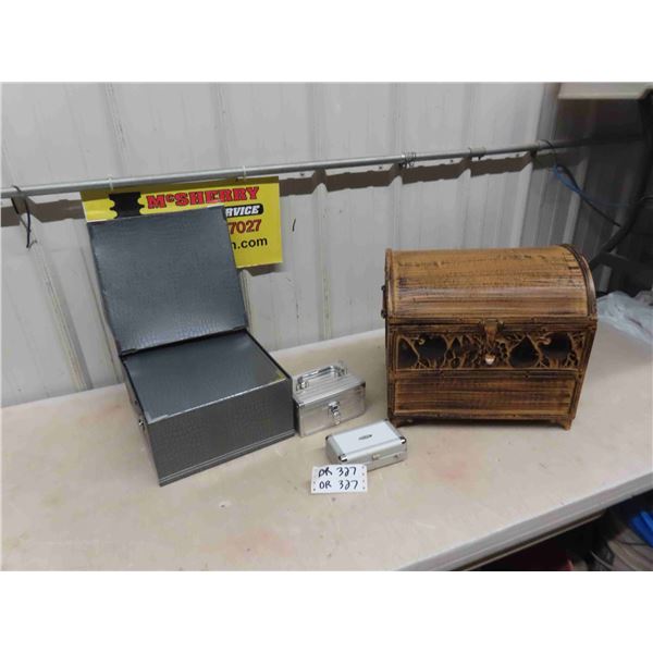 Metal Décor Chest 12" x 14.5" x 16" & Nesting Boxes & Case