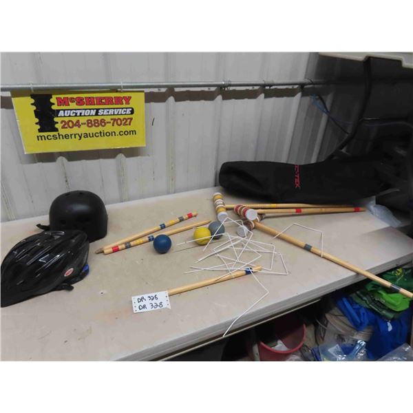 Croquette Game & 2 Bicycle Helmets