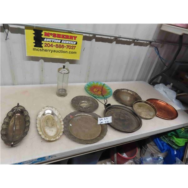 Barbicide Barber Disinfectant, Silverware Tray, Yard Bird Feeder, Plate