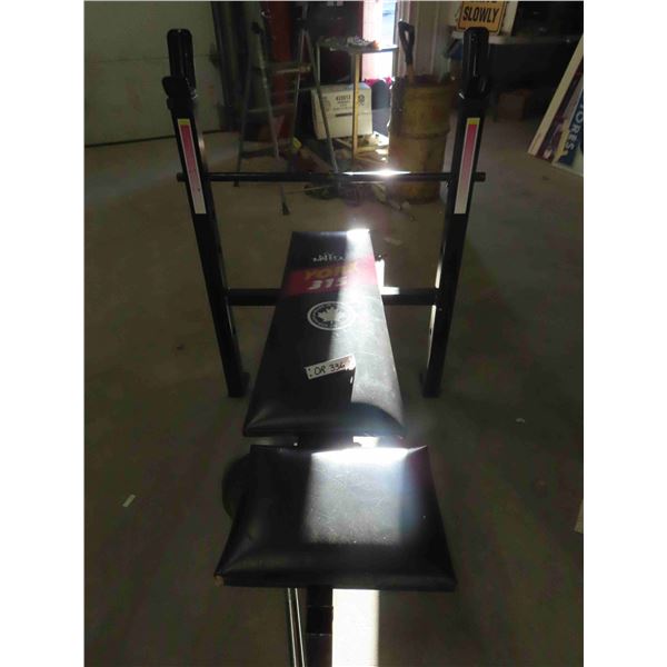 York 375 Weight Bench 100lbs of Weights + Bar