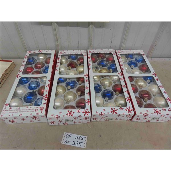 Christmas Glass Ornaments - 4 Boxes