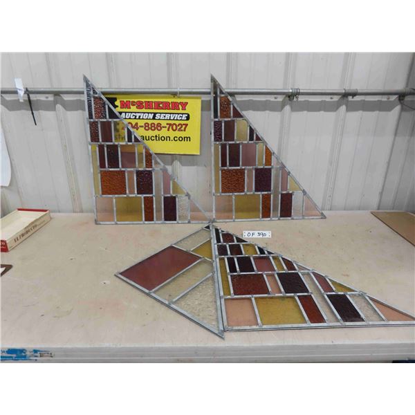 4 Triangle Pieces Stained Glass 19" x 23" x 30"