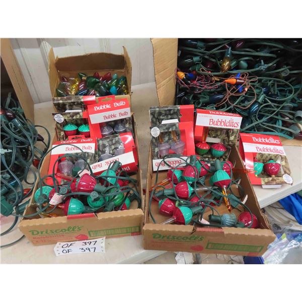 Christmas Décor ; Outdoor + Inside Lights, Bubble Lights, Replacement Bulbs